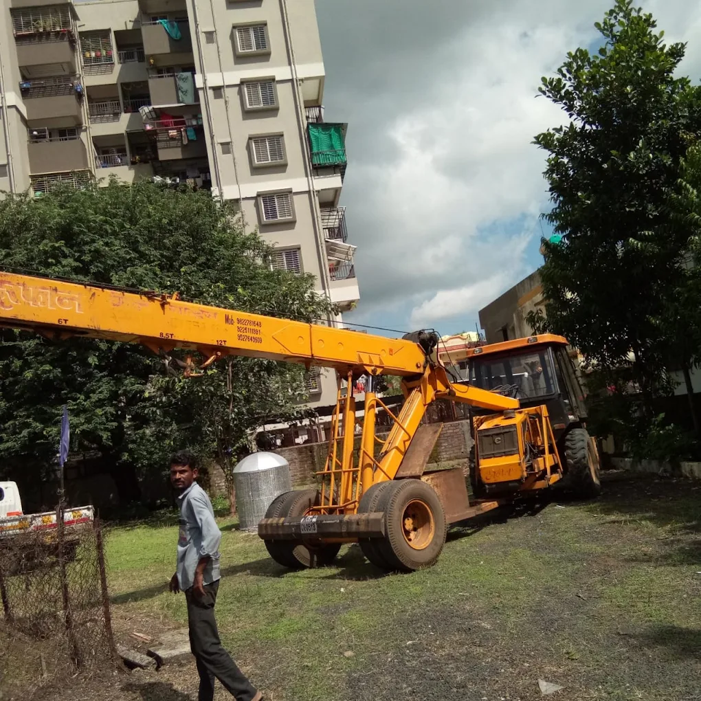 Crane operation at residential towers Nashik