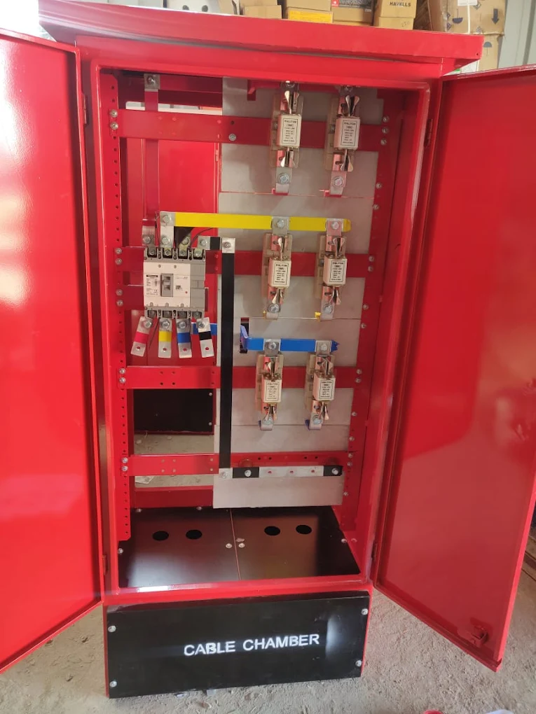Open red Cable Chamber control panel cabinet